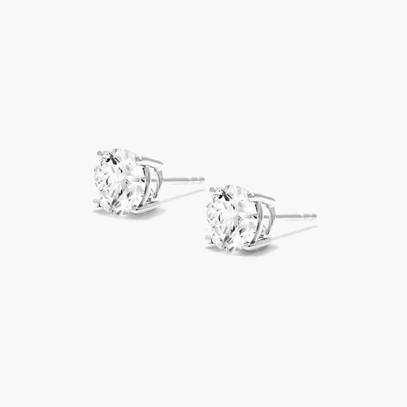 Brilliant Cut Lab Grown Diamond Earrings Four Prong