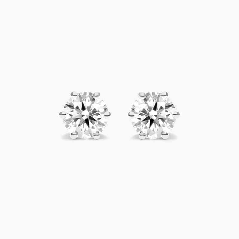 Brilliant Cut Lab Grown Diamond Earrings Six Prong