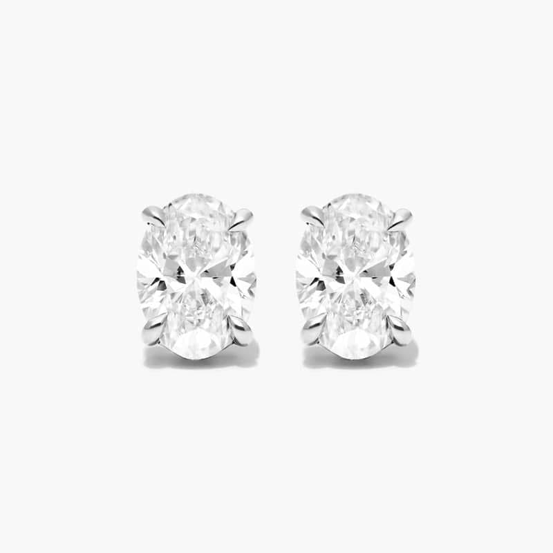 Oval Shape Lab Grown Diamond Earrings